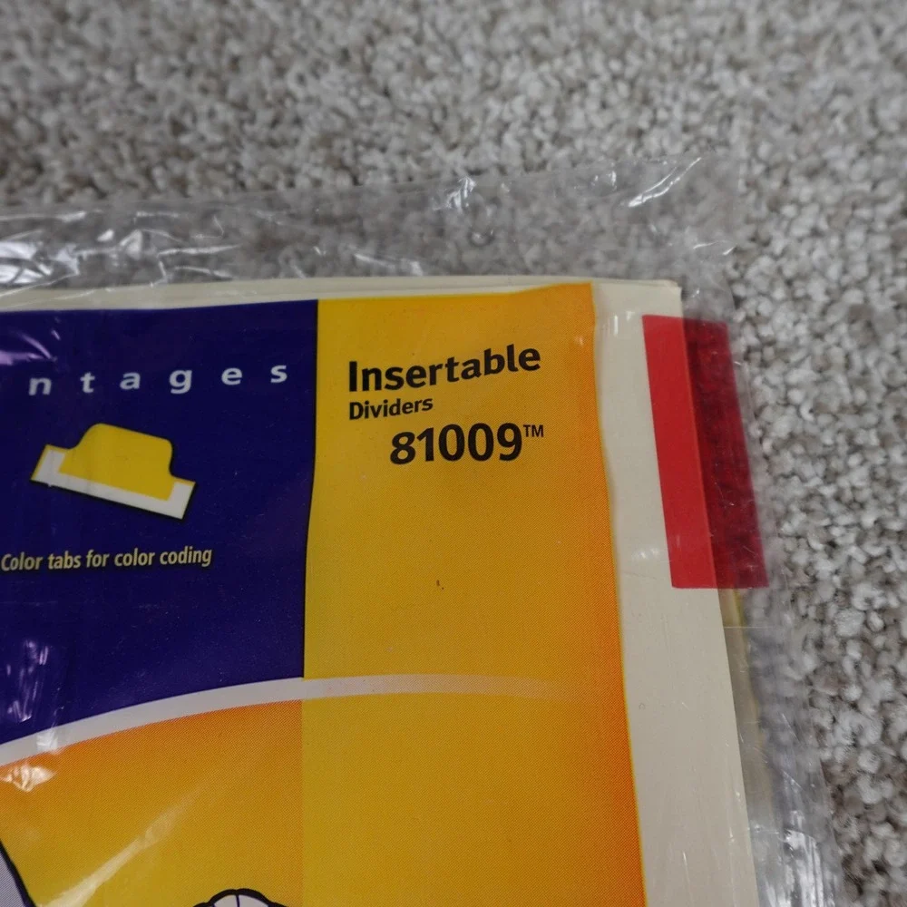 Avery Advantages Pockets n Tabs Insertable Dividers 5 Tab‎ Set 81009 Buff Multi